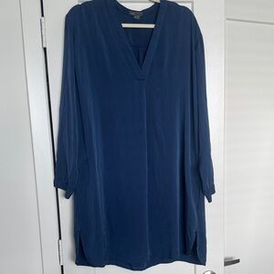 Vince Navy V-Neck Long Sleeve Tunic